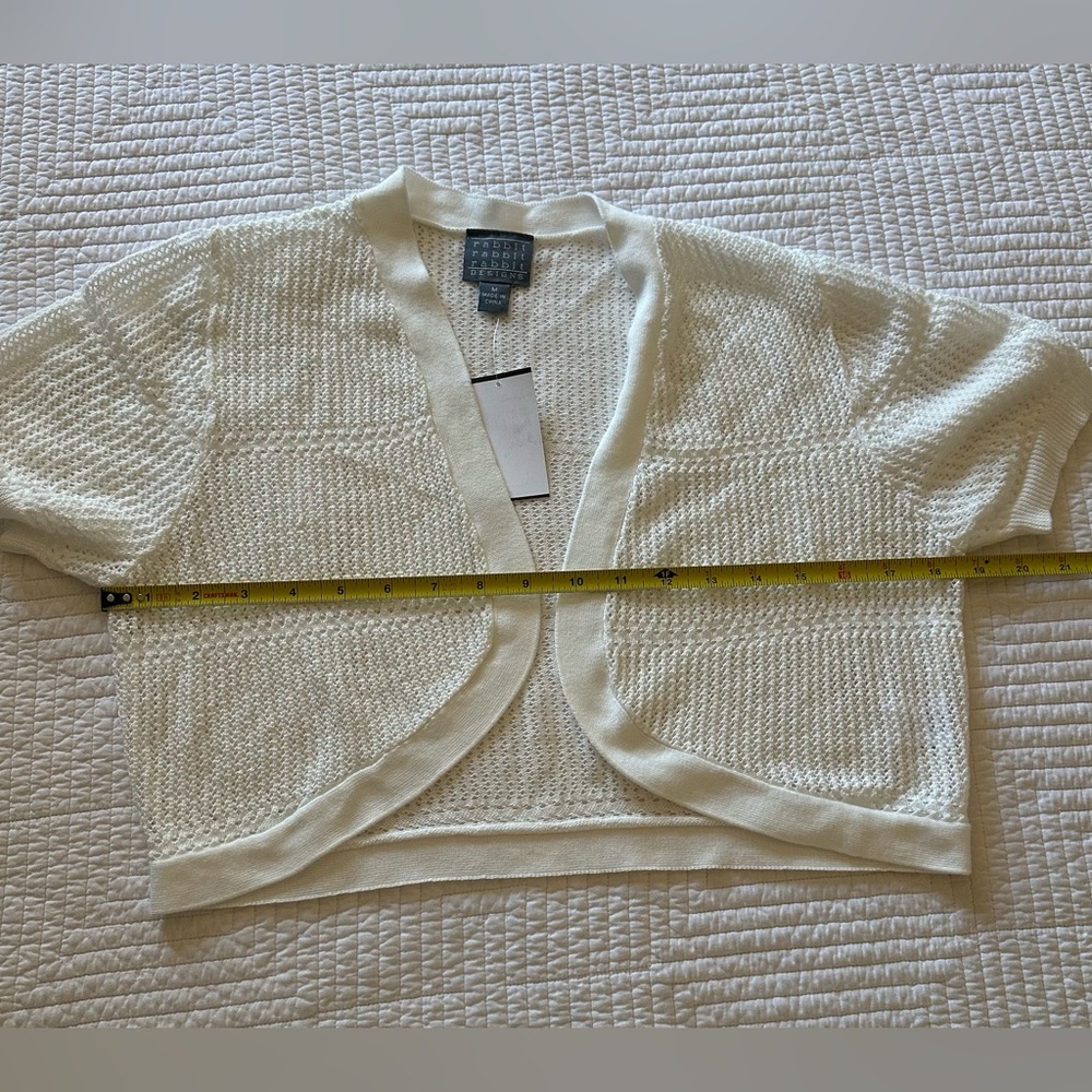 NWT Rabbit Rabbit Rabbit Short Sleeve Cardigan Bolero Lightweight Size M - Picture 9 of 16